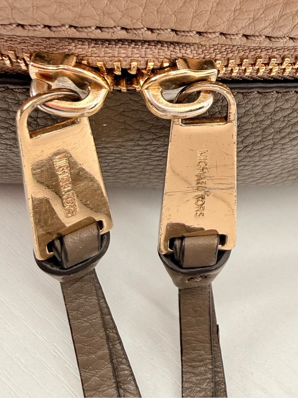 MICHAEL KORS Two-Tone Pebbled Leather Backpack